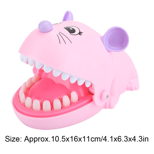 Hauska purema sormilelu hiiri suu purema sormipeli temppulelu vanhemman lapsen interaktiiviset lelut (vaaleanpunainen)