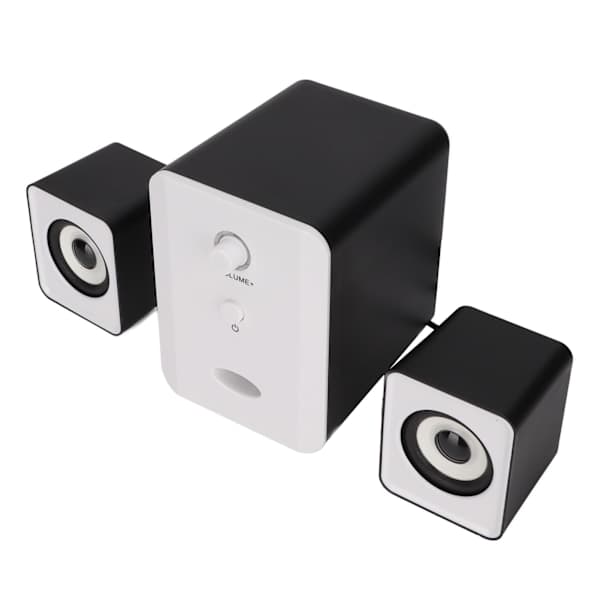 USB-drevet desktop-højttaler computerhøjttaler med subwoofer til PC bærbar tablet desktop blændende version sort hvid