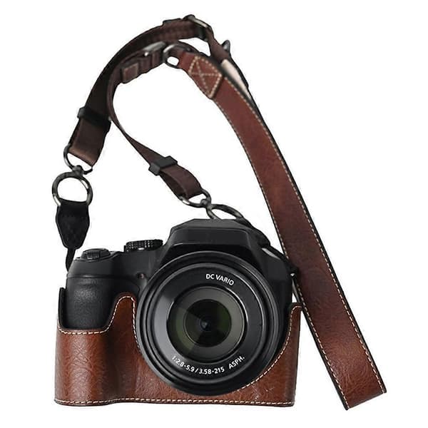Camera Case for Panasonic Lumix FZ80D with Shoulder Strap, Large Cutout, Litchi Texture, PU Protection