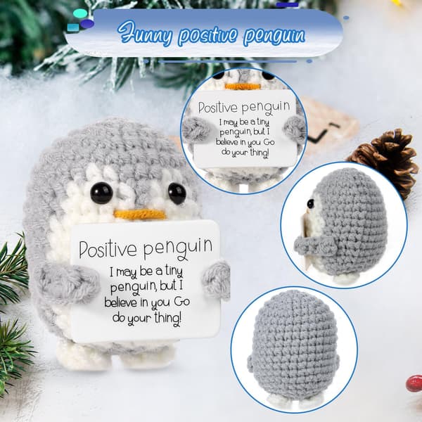 2 Mini Roliga Positiva Pingviner, 6,5 cm Söta