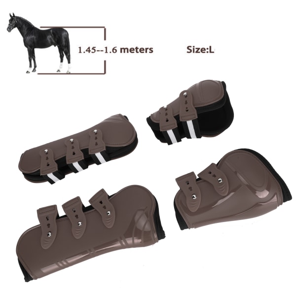 1 Set PU Hästbenskydd Benbeskydd Förtjockade Leggings med Mjukt Foder Utrustning brun L