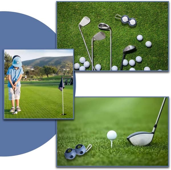 Golfboldholder med krog, blødt silikone golfboldcover, boldholder beskyttelsesetui, 2 golfbolde pose til mænd og kvinder