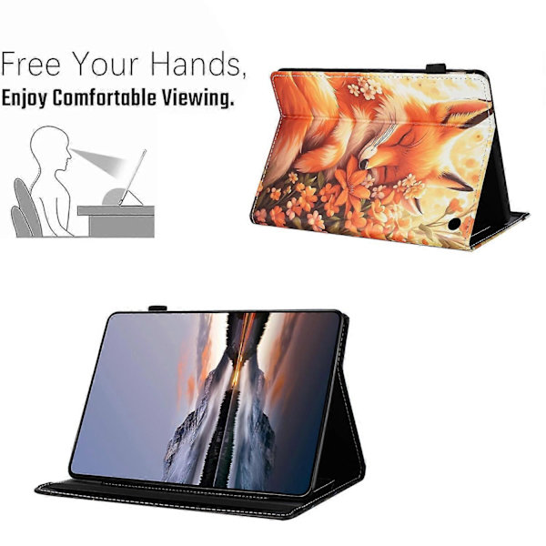 Fodral för Fire 7 (2022) Mönstrat Läder Tabletskydd med Auto Sleep/Wake, Korthållare