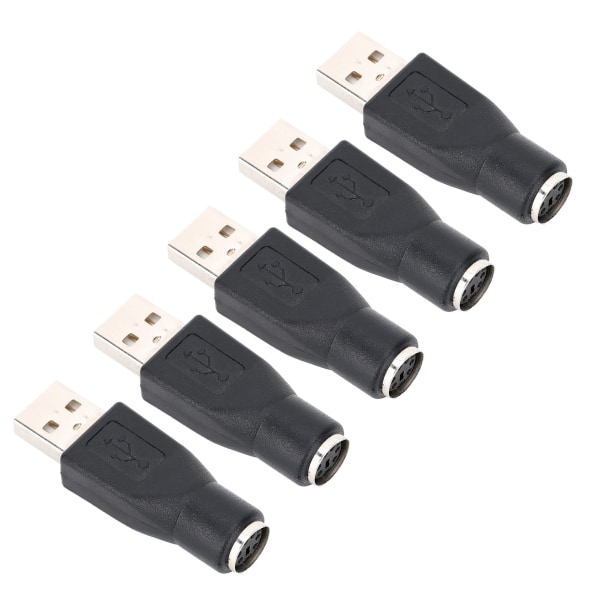 5 STK USB hann til for PS/2 hunnadapterkonverter for tastaturmus med for PS/2 grensesnitt