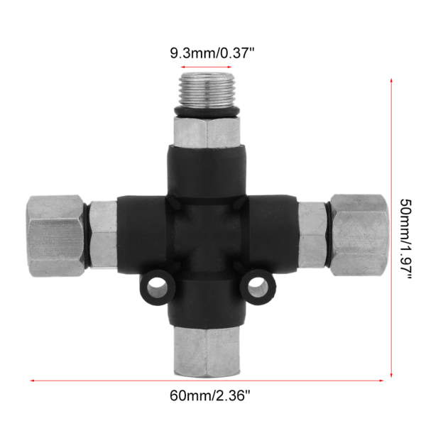 1/8' 3-veis Airbrush Luftslange Manifold Adapter Splitter Tattoo Spray Connector