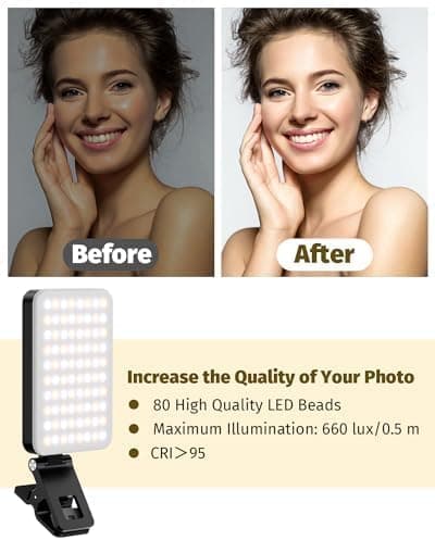Bevægeligt lys med 60 LED-lys, bevægelig spotlight 3000-6500K 5 tilstande, bærbart lys med 2000 mAh batteri