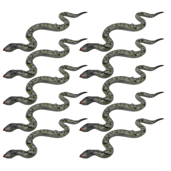 10 stk oppblåsbare slanger Leketøy Skremmende slange for hagegård svømmebasseng festtilbehør