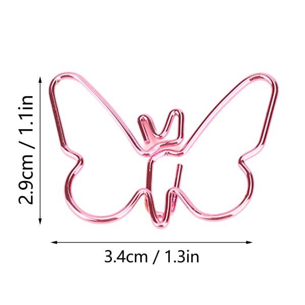 50 st Rosa fjärilar gem Tecknad färgplätering Innovativa söta gem för kontor Hemmaskola
