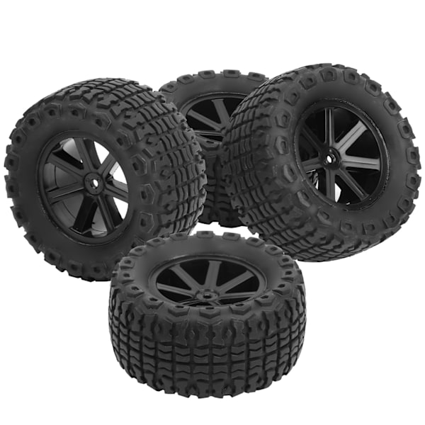 4 kpl 1/10 RC-auton renkaita kumia OffRoad-ajoneuvon renkaat Sqaure Tooth Wheel Tires HIMOTO DREKKERille (Musta 10056)