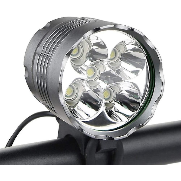 6000 Lumens Waterproof Mountain Bike Front Light - 5 LED Bicycle Light