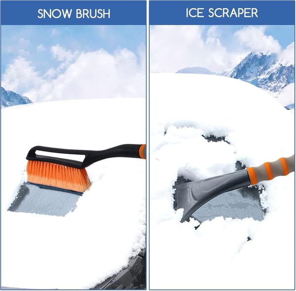 Snow Brush, Removable Car Ice Scraper for Windshield with Foam Grip