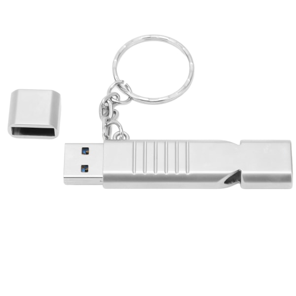 USB3.0 U Disk Selvbeskyttelse Støtsikker Liten Kompakt Strømlinjeformet Utseende 2 i 1 Whistle Flash Drive128GB