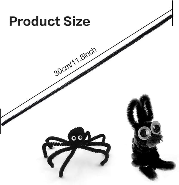 200 stk. Chenille håndværk, Chenille pinde, Piberenser, Chenille tråd til DIY kreation for børn og voksne
