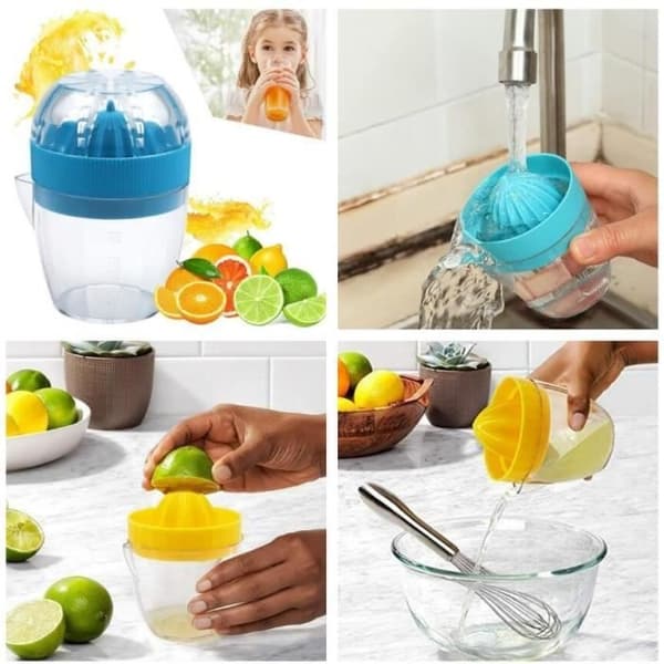 Manuell citruspress - 2 delar - Plast - Grön, blå - 10,5*7 cm
