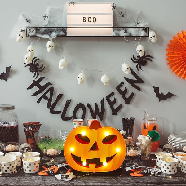 Halloween spøkelseslykter i svart og hvitt - Batteridrevne telyslykter