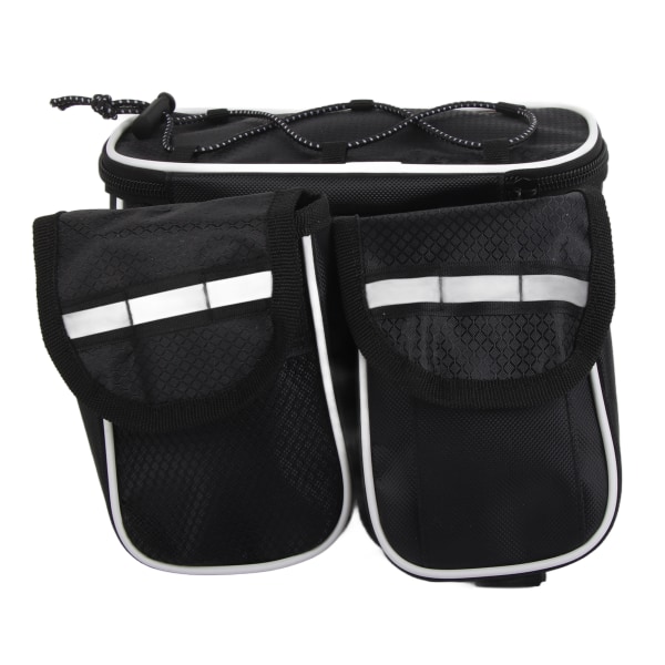 Vattentät Cykel Front Top Tube Bag Cykelram förvaringsväska (svart)
