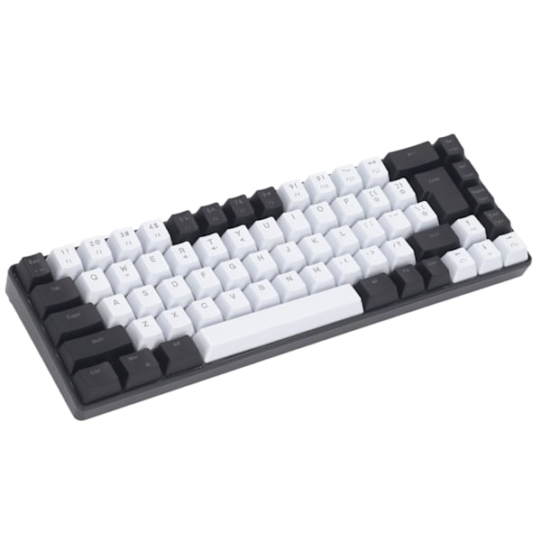 Membran Gaming Keyboard 68 Tangenter RGB Bakgrundsbelyst Ergonomisk USB-gränssnitt Datortangentbord för Win System Office Familj Svart Vit