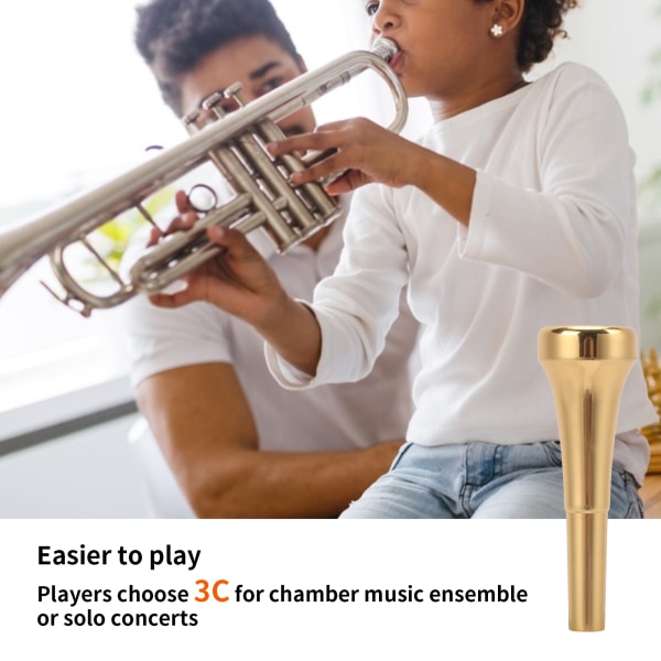 Trumpet Munstycke Mässing Bright Tone Blåsmusikinstrument delar Performance Accessories3C