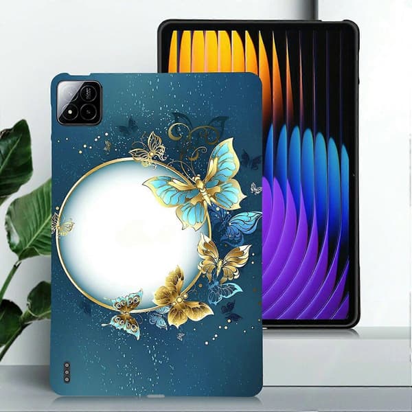 For Xiaomi Pad 7 Pro/Pad 7 TPU Case Pattern Printing Slim Tablet Protective Case - Butterfly Wreath