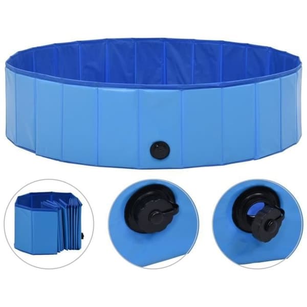 vidaXL Hopfällbar hundpool, blå, 120x30 cm, PVC