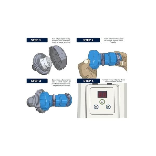 Pool Skimmer sugeslangeadapter, Step-Up poolslange-koblingsstykke