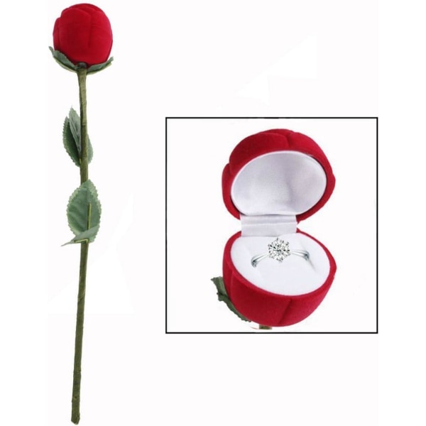 Roses Flower Forms Ringe Smykkeskrin, Valentinsdag gaveæske og vielsesringæske