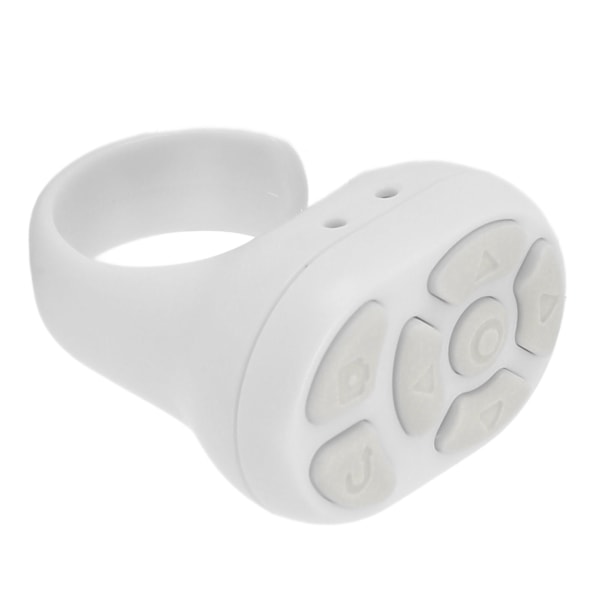 Fjernkontroll-rullering Ring Bluetooth 5.3 APP Sideoppslåing Kamera Lukker Fjernkontroll Selfie-knapp Klikker med Lading Etui for Mobiltelefon Hvit
