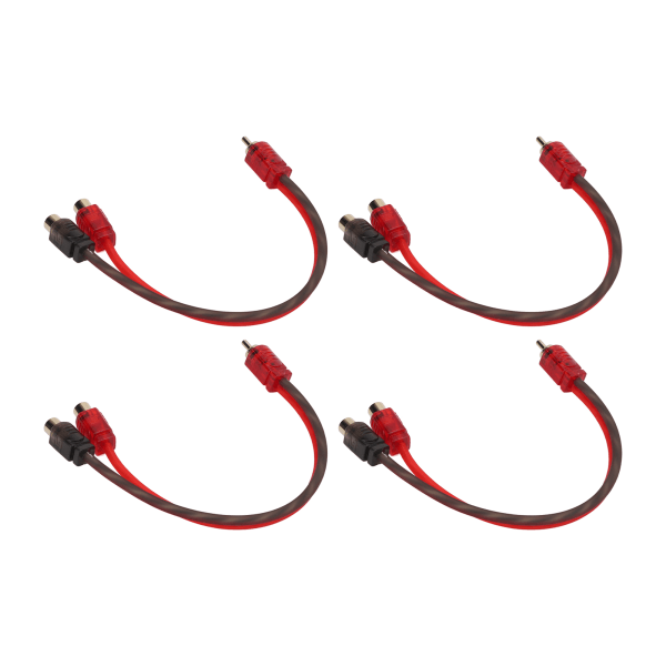 4 pakker RCA-kabel 1 han til 2 kvindelig bilstereo Y splitterkabel til bilhøjttalersystem