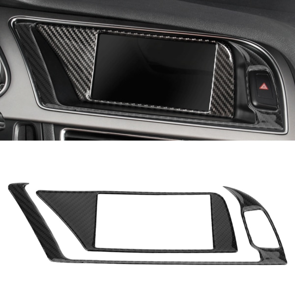 Carbon Fiber Bilinteriør GPS Navigator Panel Rammedæksel Trim til Audi B8 A4 A5 S4 S5