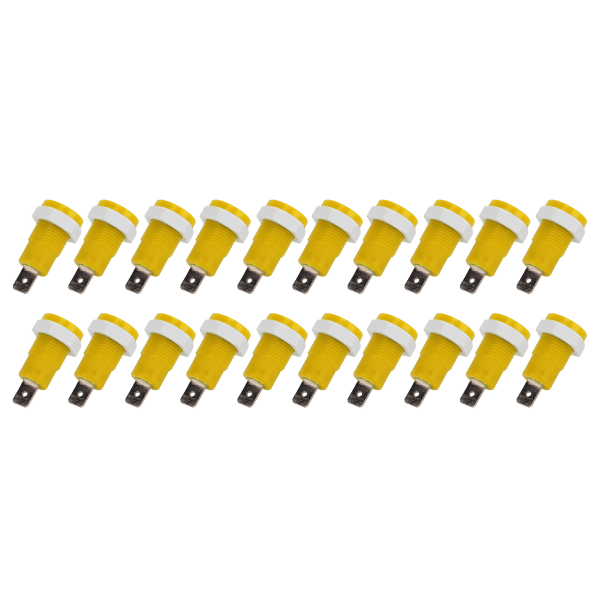 20 kpl / set 4 mm:n banaaniliittimen naarasliitin - vakaa virta, messinkiliitin laivoille, matkailuautoille, kuorma-autoille (keltainen)
