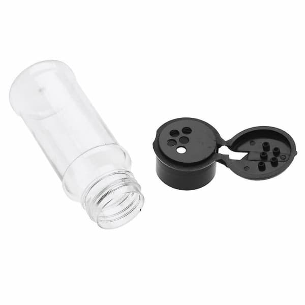 12-pack plastkryddburkar med lock, 100 ml kryddförvaringsbehållare flaskkryddburkar