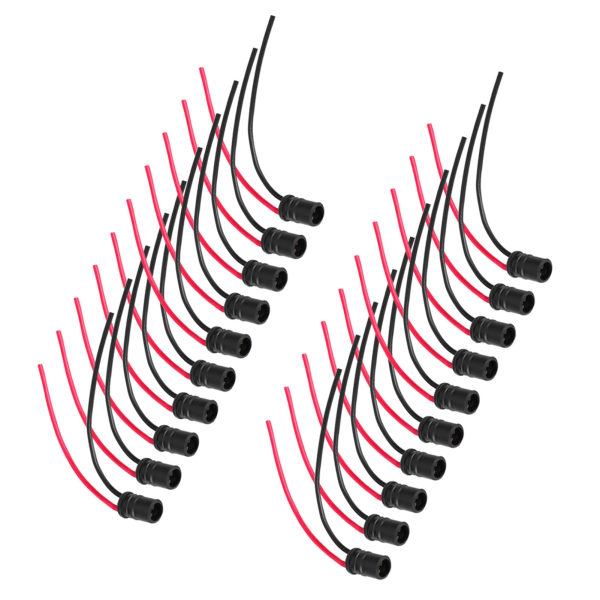 20 stk. T10 W5W pæreforlænger fatning stik blød gummi til biler cykler både