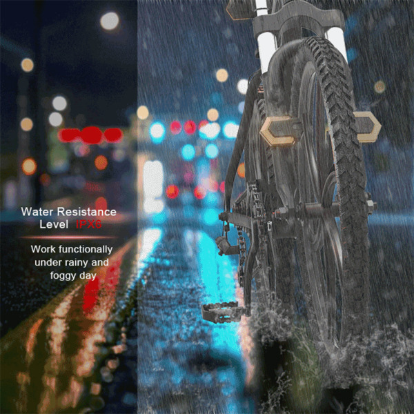Cykelblinkers fram och bak säkerhetsvarningsljus med fjärrkontroll Vattentät cykel bakljus för utomhuscykling