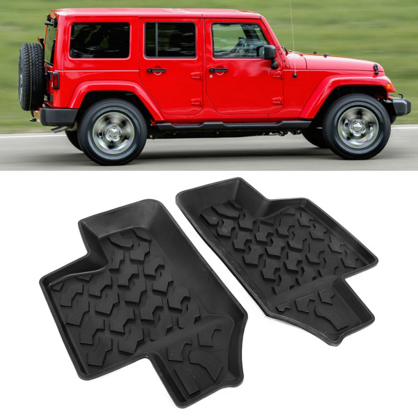 Par bakre gulvmatte sklisikre gummidørfotpute passer til Jeep Wrangler JK 2 dører 2007-2017