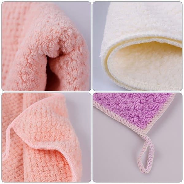 Pakke med 5 absorberende køkkenhåndklæder, 25x25 cm hurtigtørrende karklude