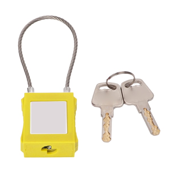 Lockout Tagout Kaapelilukot 85mm Sakkeli Terästurvalukko 2 Avaimella Laitteiston Huolto Keltainen