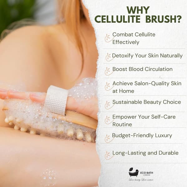 Cellulite Hårbørste - Cellulitebehandlingsbørste, Effektiv Cellulitefjerner og Massageapparat, Eksfolierende Massagebørste i Træ