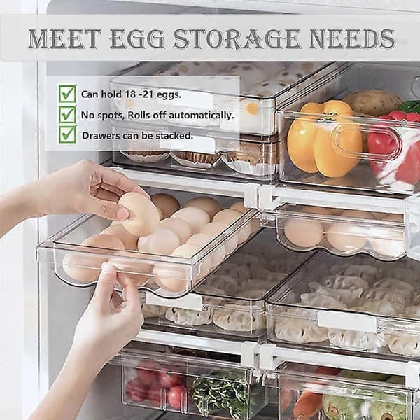 Refrigerator Organizer - Large Capacity Egg Holder