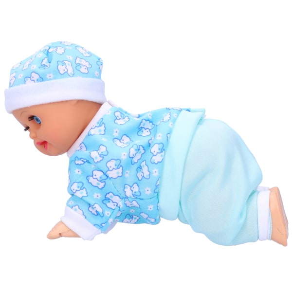 Naturtro sød babydukke Elektrisk smart grinende kravlende dukkesimulering børnelegetøj (Garon 10in S)