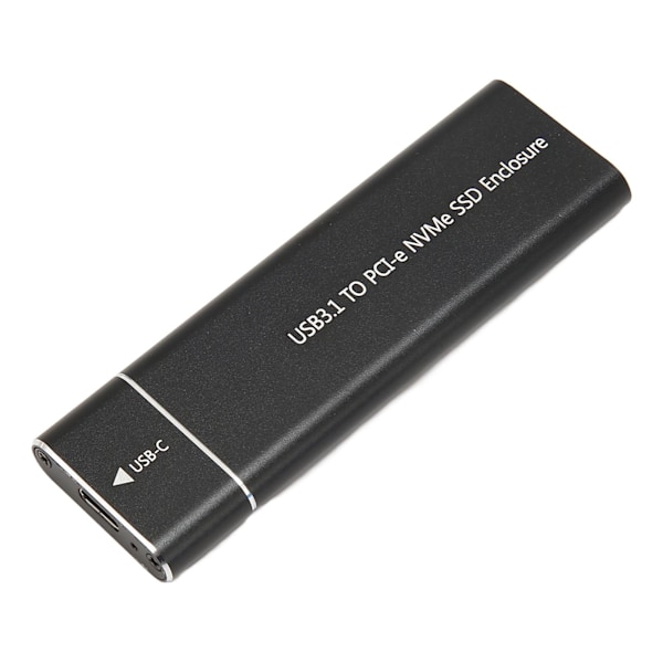 M.2 NVMe SSD-hölje 10 Gbps 2 TB USB 3.1 Typ C UASP-protokoll Typ C SSD-hölje för 2230 2242 2260 2280 SSD Svart Typ C till C-kabel
