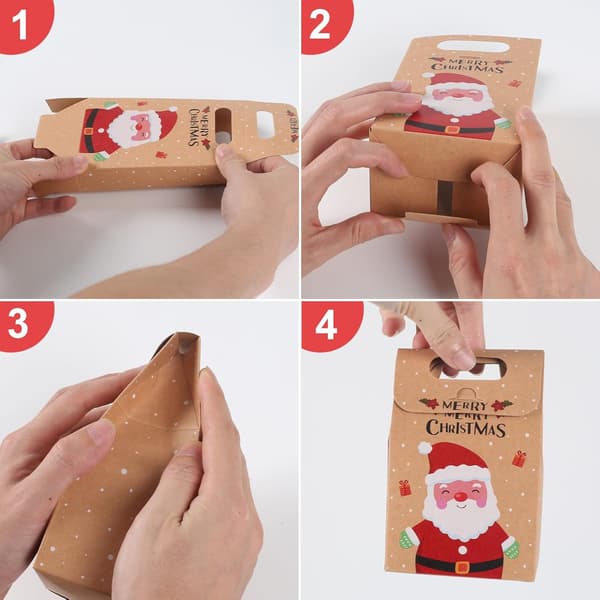 24 st Julkalas Presentaskar Jul Kraftpapper Godisaskar Julklappspåsar Julpapperspåse Adventskalenderlåda