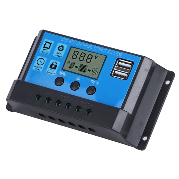 60A Solar Charge Controller med Dobbelt USB-Port 5V Auto PWM LCD-Display Solpanel Batteri Regulator