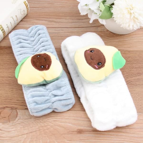 2 stk. bløde makeup-hårbånd Avocado brusebad ansigtshårbånd elastiske spa-hårbånd hårtilbehør til kosmetisk ansigtsvask