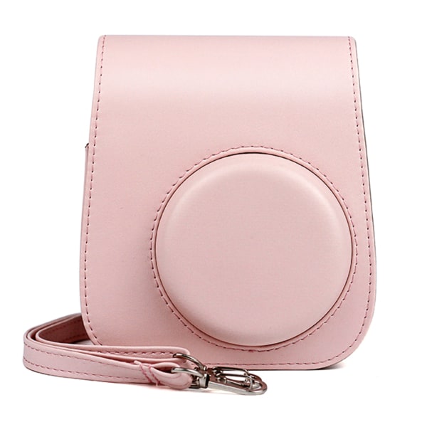 Stilfuld PU Læder Kamerataske med Skulderrem til Fujifilm Instax Mini 11 - Pink