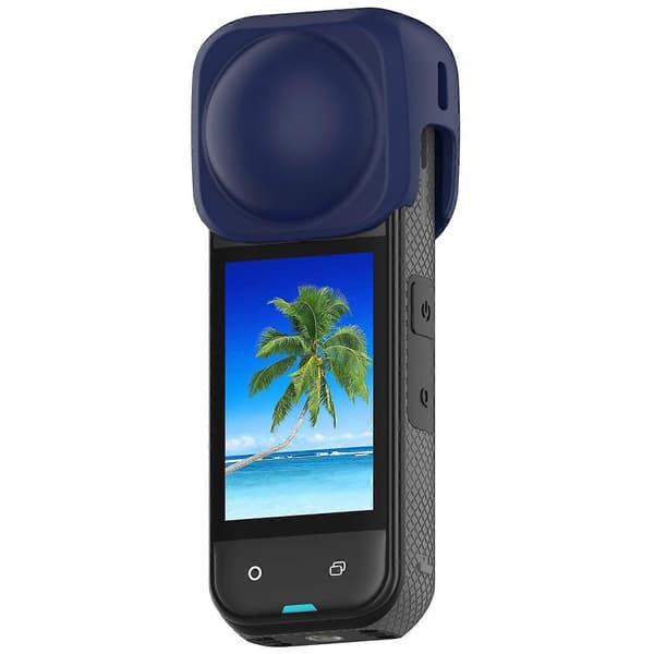 For Insta360 X5 X4 Anti-scratch Camera Lens Protector Flexible Silicone Case - Dark Blue
