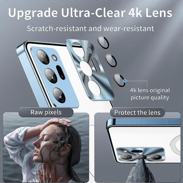 Hard Magnetic Case with Lens Protector Compatible with Samsung Galaxy S23 Ultra Plus