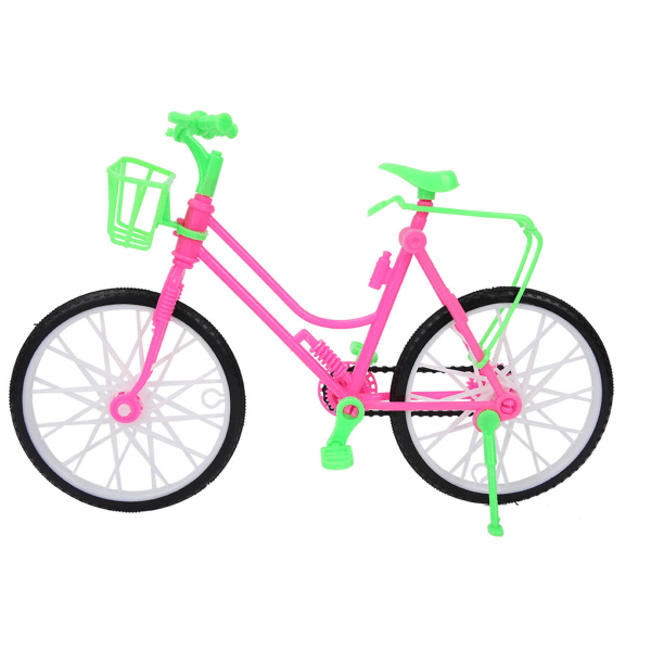 Leksak Plast Cykel Cykel Med Korg För Pin Doll Utomhus Tillbehör