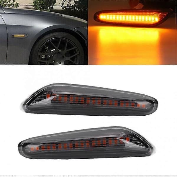 Etuspoileri e60+ vilkkuvalo 12V 5W auton LED-jarru sivumerkkivalo merkkivalo E82 E88 E60 E61 E90 E91 E92 E93 (harmaa)