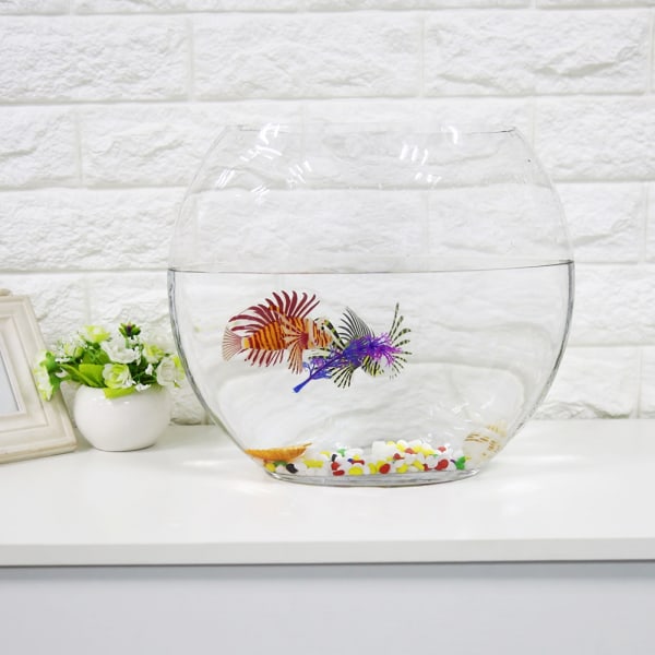Akvarium Artificial Fish Tank Landskapsdekorasjon Glow Simulering Undervanns ornamenter Rød
