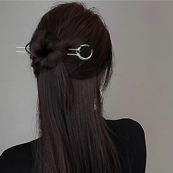 Black Gem Hair Stick Pins: Stylish Hair Bun Accessories for Women and Girls with Long Hair